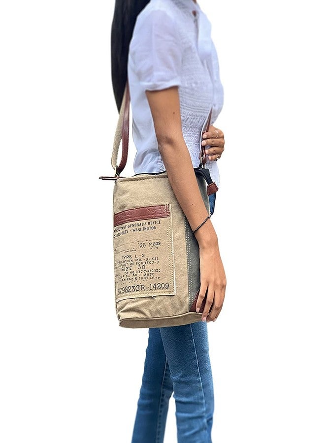 Mona B Sling Canvas Women Casual Single Shoulder Bag For Womens Vintage Crossbody Bag for College, Office Girl, Escape-Bisque, Medium, Multicolor - Image 3
